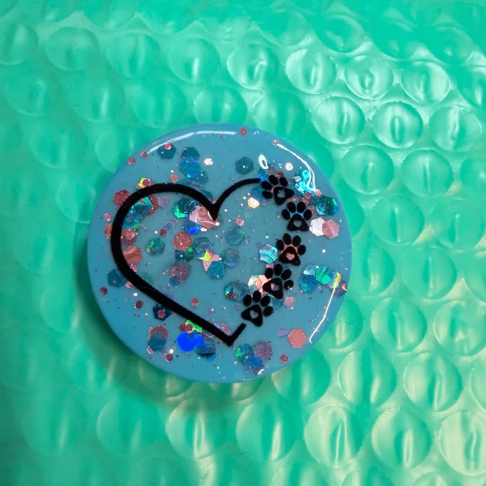 Blue Glitter Phone Grip